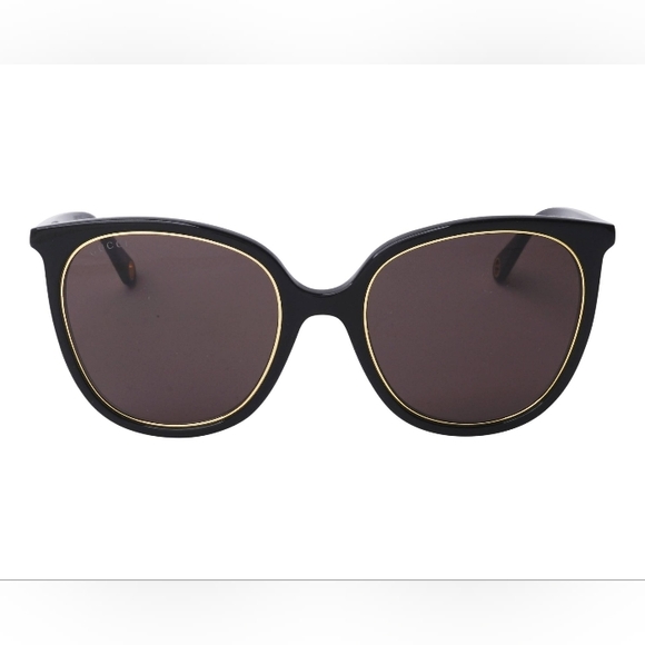 NEW GUCCI OVERSIZED SUNGLASSES GG1076S 002 BLACK BROWN GUCCI EYEWEAR - Picture 4 of 8